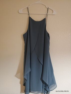 BCBGeneration Slate Blue Spaghetti Strap Mini Dress